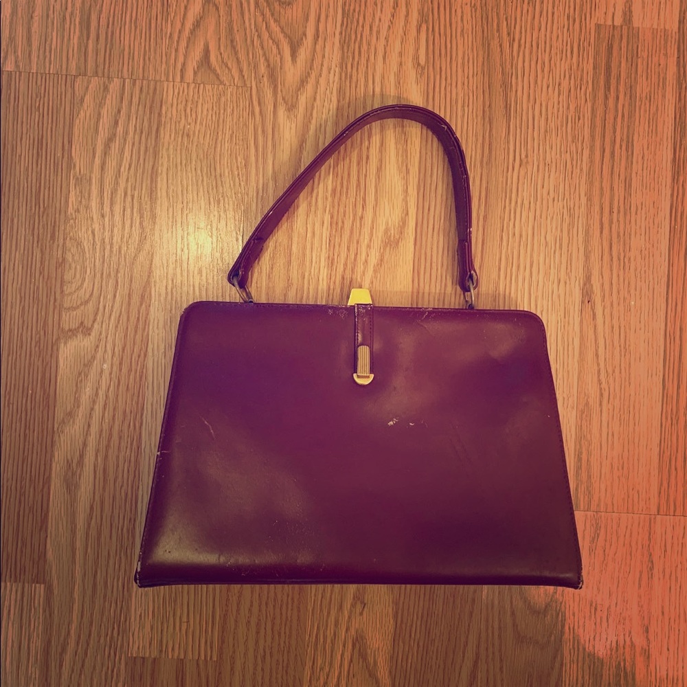 Abraham & Straus vintage Burgundy handbag Like 1950-60’s Great shape for age old